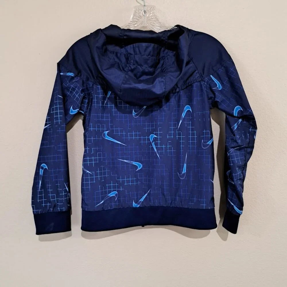 Nike Kids Small Windbreaker rain jacket Loose Fit‎ blue with full zipper